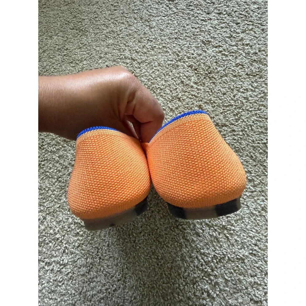Rothy's Women's The Flat Tangerine Orange Round Toe Slip On Flats Size 8 Preppy